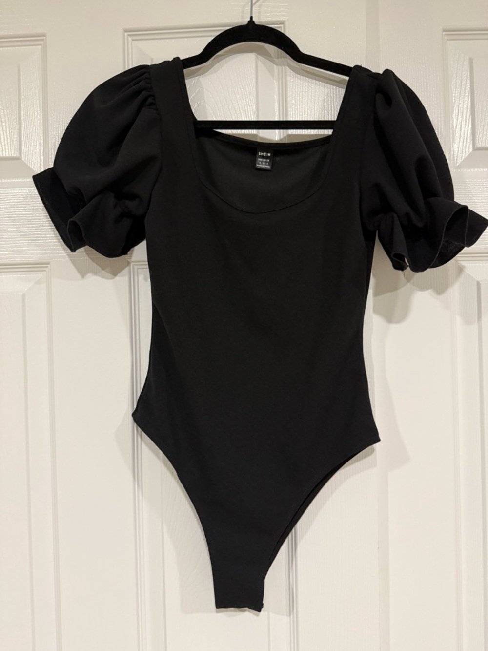 Shein Black Puff Sleeve Bodysuit